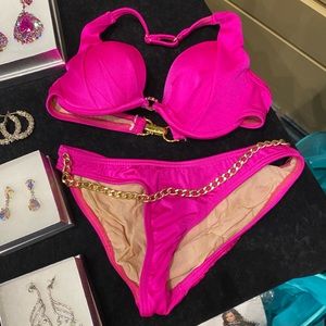Kandice Pelletier Pink Chain Pageant swimsuit